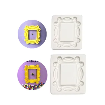 

2 Size Mirror Frame Silicone Mold Fondant Chocolate Sugarcraft Cake Moulds Cake Decorating Tools Kitchen Bakeware