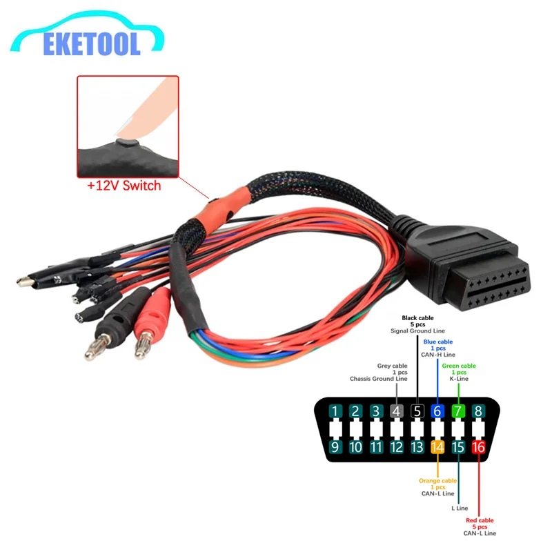 Adattatore Diagnostico Obd2 Mpps V18 Obd Breakout Cavo Tricore Ecu Boot Pinout Cable Mpps V21 Interruttore 12V
