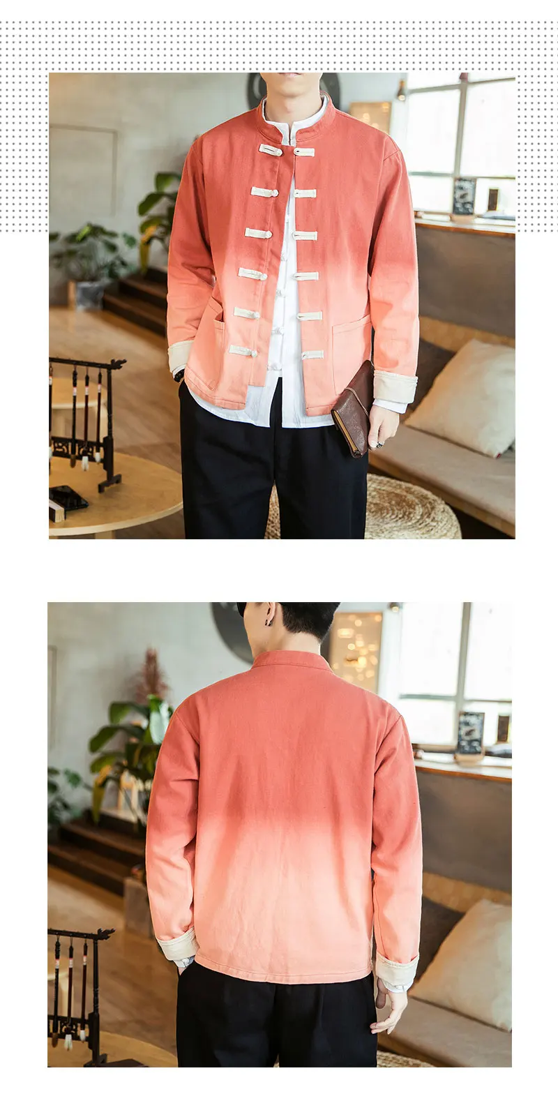 Китайский стиль Тан платье Hanjacket с дисковыми пуговицами куртка мужской карман хлопок мужской пиджак Ретро размера плюс M-5XL