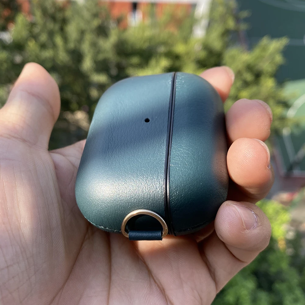 Совместимость для AirPods Pro чехол из натуральной кожи чехол для гарнитуры Беспроводной Bluetooth наушники противоударный Защитный чехол с одной главной балкой с крючком