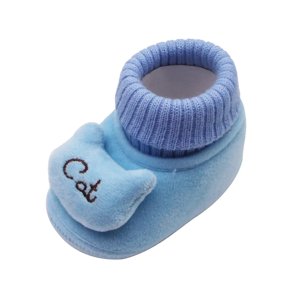 TELOTUNY г. Новая модная обувь для новорожденных девочек с рисунком кота нескользящие носки, тапочки зимние ботинки детские первые ходунки 819