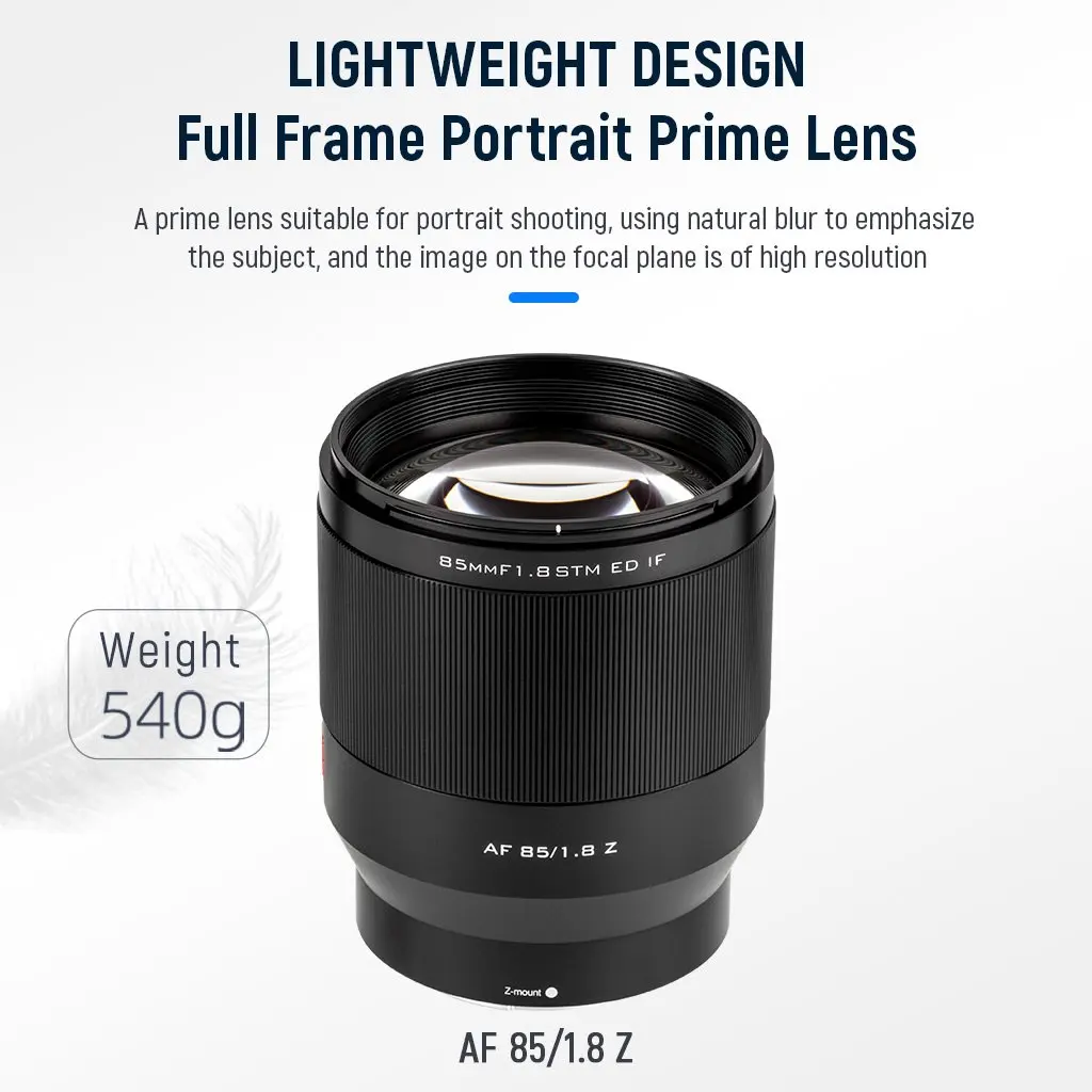 Viltrox 85mm F1.8 STM Camera Lens For Nikon Z mount Z5 Z50 Z6 Z6II Z7 II full frame Auto Focus Portrait Prime Lens Eyes Focus AF