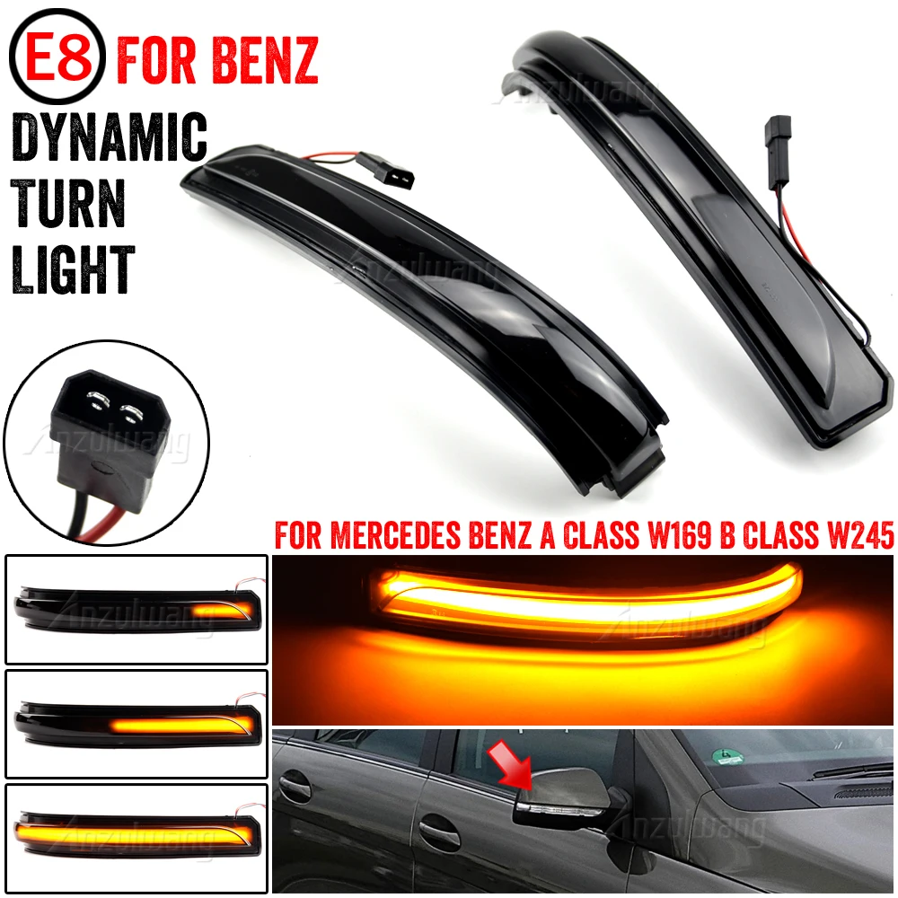 ECZDDEFS Fanale Fanalino Freccia per Mercedes per Benz Classe A B W169 W245 2007-2011 Indicatore di Direzione Specchietto Retrovisore A LED Lato Sinistro A1698201121