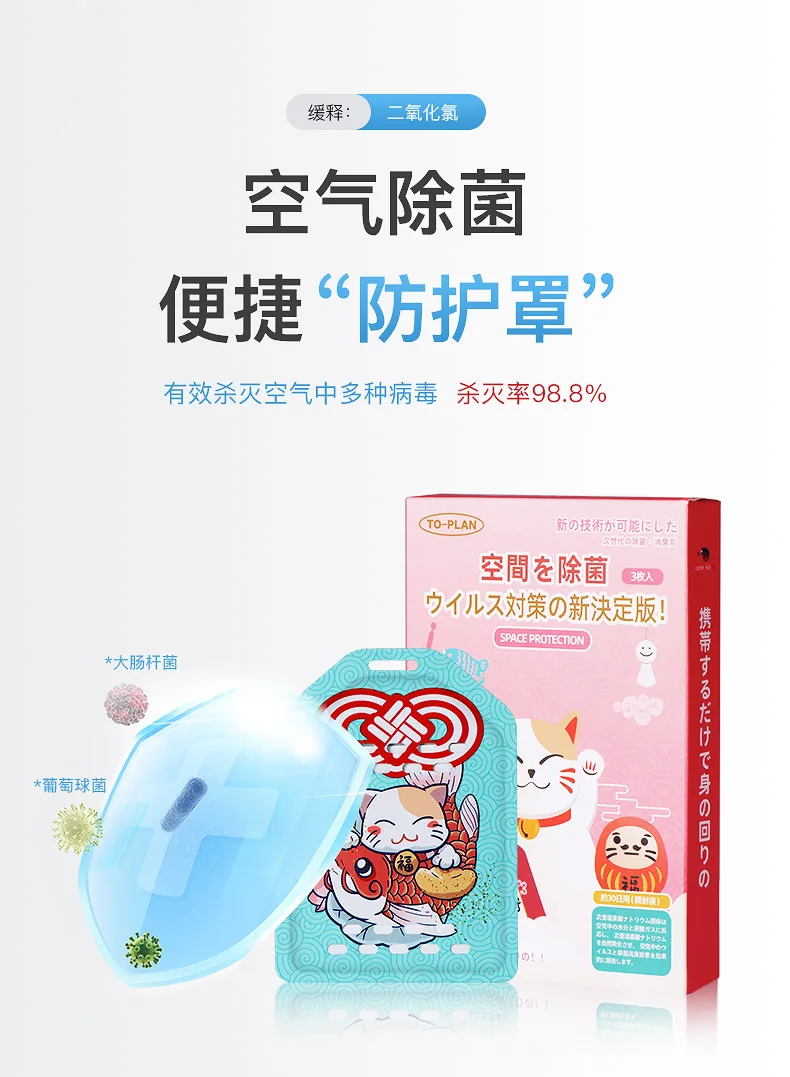 

Portable children sterilization card Protection card Antibacterial card Air purification card Random 1 Piece