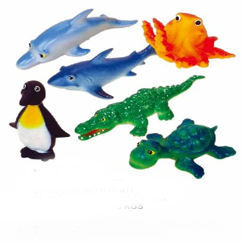 

6-4-Inch Oceans Animal Model Plastic Cognitive Animal World Teaching Teaching Aids Shark Seal Crocodile Squid