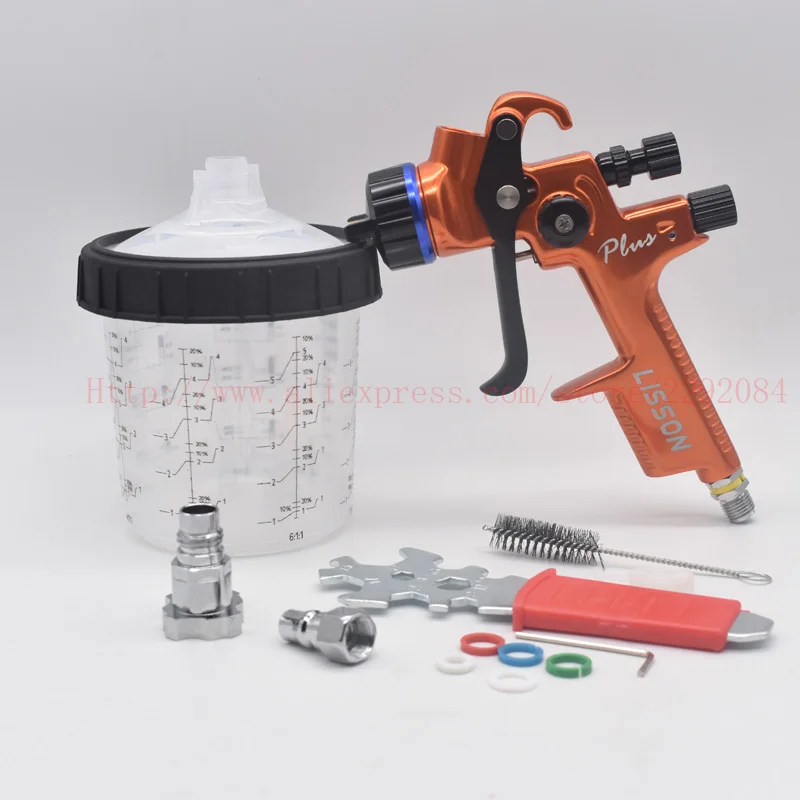 HVLP Spray Gun with 1.3mm Nozzle and 600cc Paint mixing cup Suitable