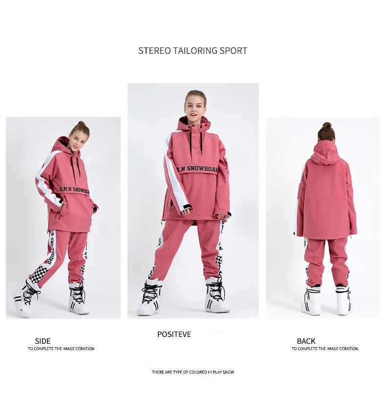 SMN лыжный костюм унисекс зимняя одежда брюки пара водонепроницаемый дышащий теплый ветрозащитный открытый лыжный и Сноубординг костюм