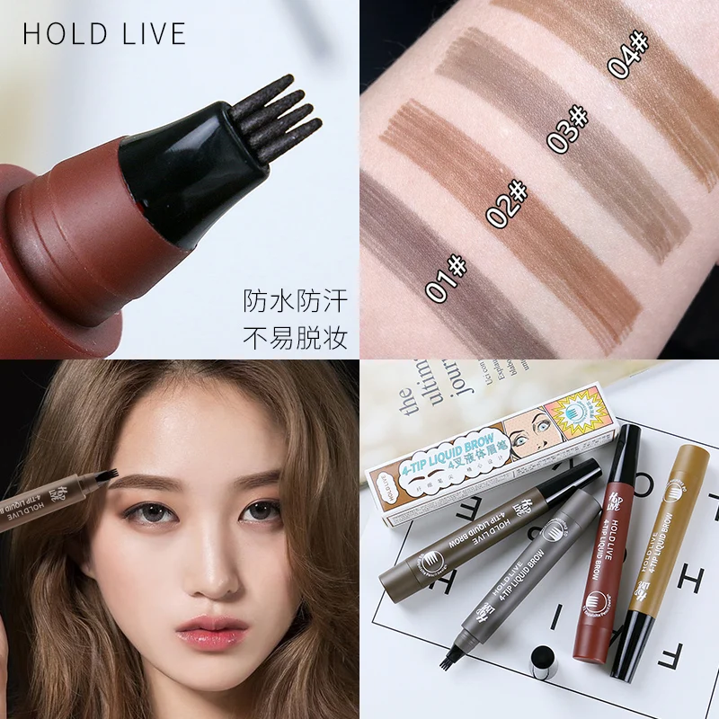 Fashion Eyebrow Pen Waterproof Fork Tip Eyebrow Tattoo Pencil Long Lasting Professional Fine Sketch Liquid Eye Brow Pencil
