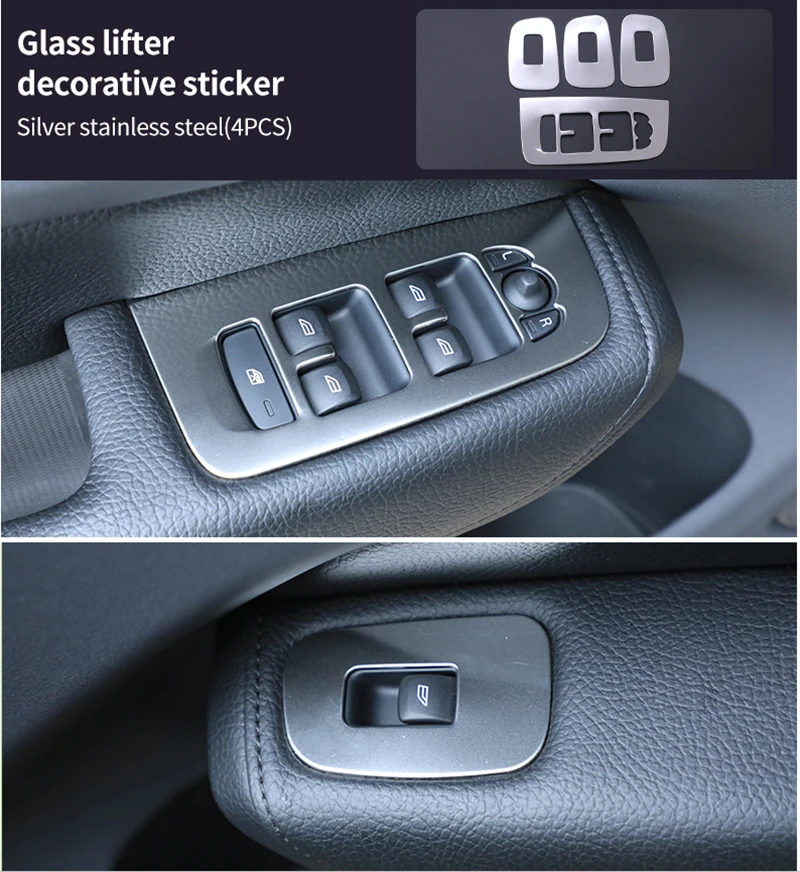 

For Volvo XC60 2010-2018 ABS chrome Glass lifter decorative sticker 4pcs