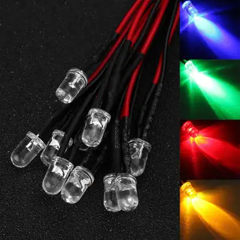 

10Pcs 12V Pre Wired LED Lamp Light Bulb Prewired Emitting Diodes for DIY