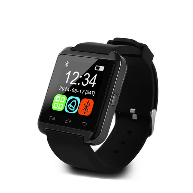 Black Bluetooth Смарт-часы для мужчин и женщин с камерой Whatsapp Twitter Синхронизация SMS Smartwatch поддержка SIM tf-карты для IOS Android умные часы - Цвет: Black