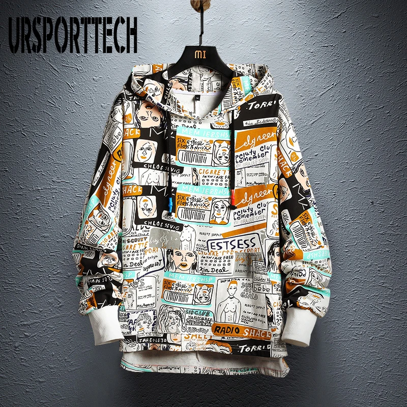 2019 новые Брендовые мужские толстовки Harajuku мультфильм рисунок принт пуловер