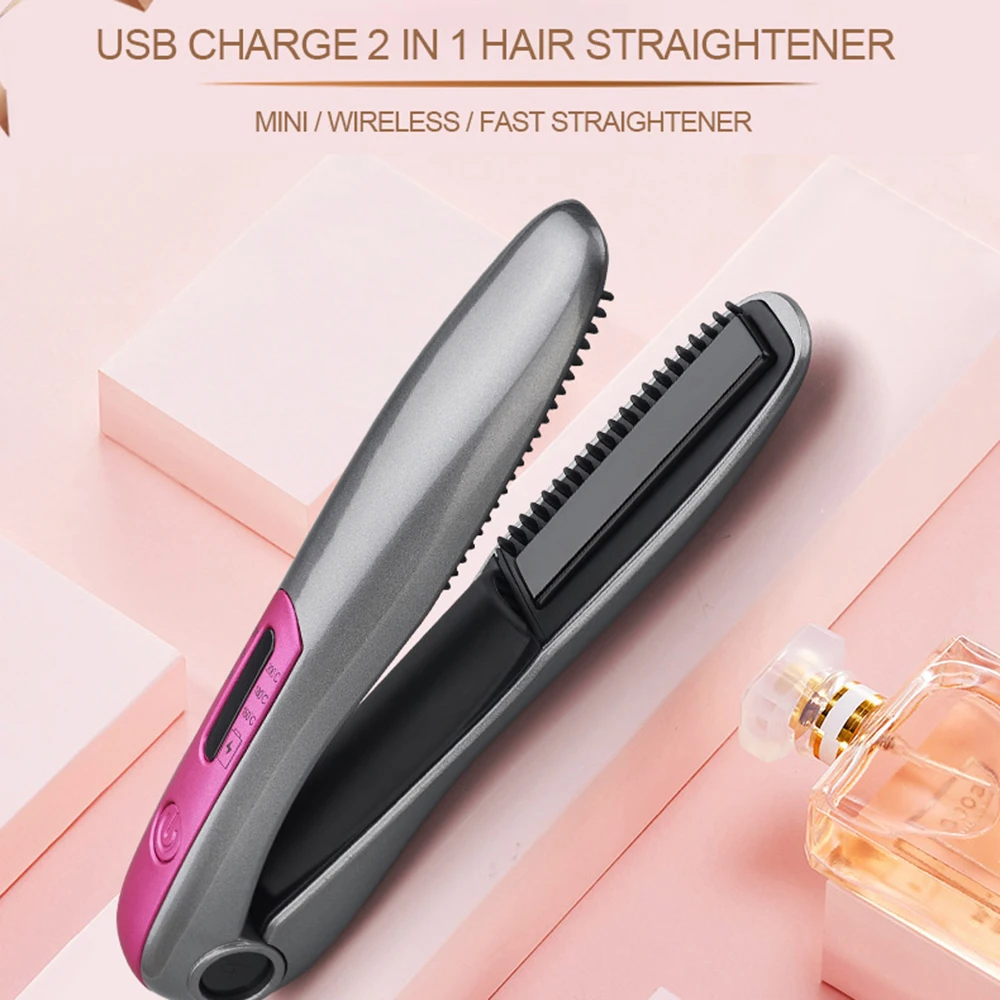 DIDIHOU Hair Straightener Portable USB Recharging Hair Flat Iron Hairs Tool Mini Flat Iron Travel Rechargeable New Straightener