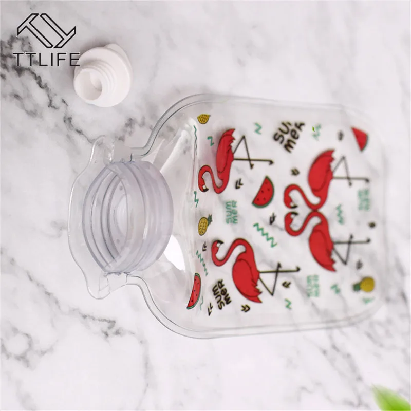 TTLIFE Cute Transparent Hot Water Bottle Warm Belly Treasure Cartoon Hand Warmer Filled Mini Explosion-proof Portable Warm Bags