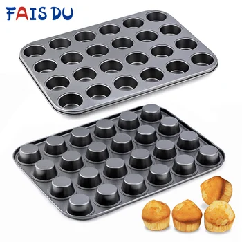 

24-Cup Mini Muffin Mould Bakeware Pan Nonstick Carbon Steel For Oven Baking Cake Mold Tools