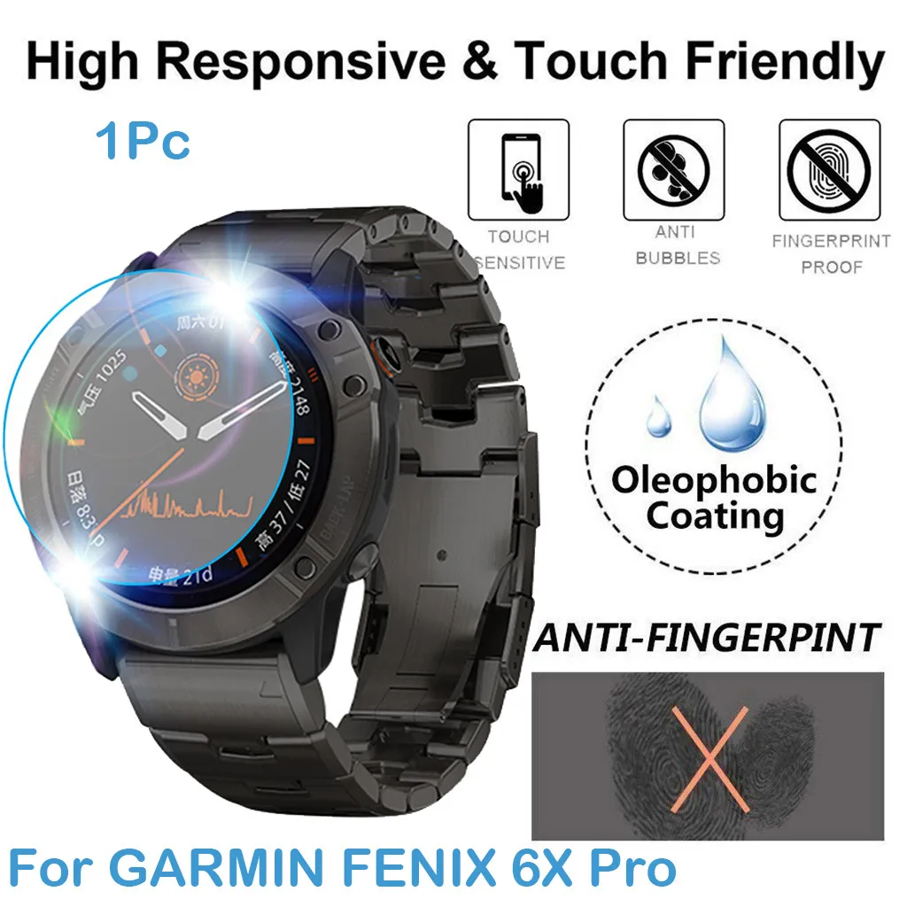 1 упаковка защиты экрана смарт-часов для GARMIN FENIX 6X Pro Ультра прозрачная мягкая пленка Закаленное стекло протектор экрана