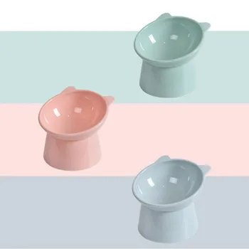 Pet Dog Cat Bowl with Raised Stand Pet Food Cat feeder Protect Cervical Vertebra cat food bowl for dogs Pet Products 5