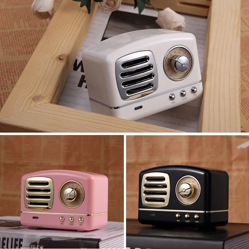 Винтажная Bluetooth колонка портативная беспроводная мини Колонка для улицы стерео