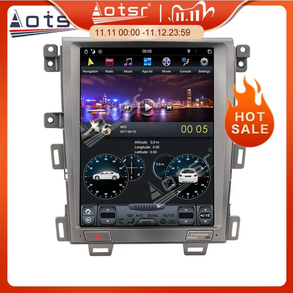 Android 9.0 4+64GB Tesla Style Car GPS Navigation For Ford EDGE 2007-2014 Carplay Head Unit Multimedia Player Radio Auto Stereo |