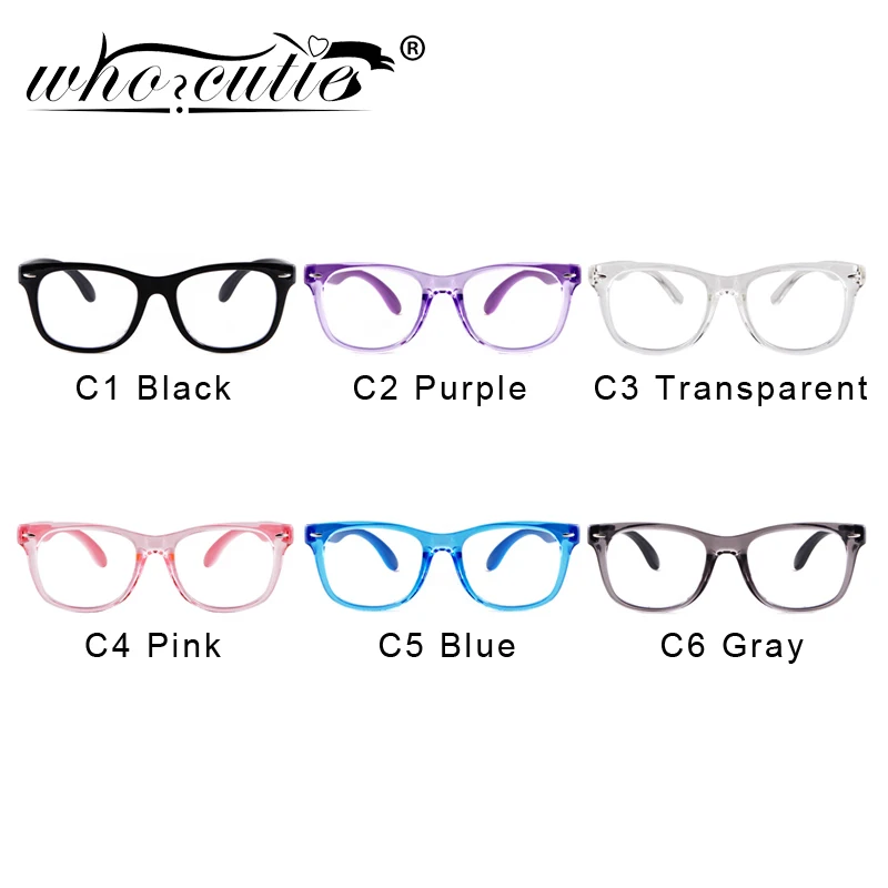WHO CUTIE Kid Optical Glasses Children TR90 Frame Girl Anti Blue Light Eyewear Square Computer Boy Transparent Eyeglasses S469