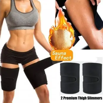 

Leg Shaper Sauna Sweat Thigh Trimmers Calories off Warmer Slender Slimming Legs Fat Thermo Neoprene Compress Belt Face Lift Tool