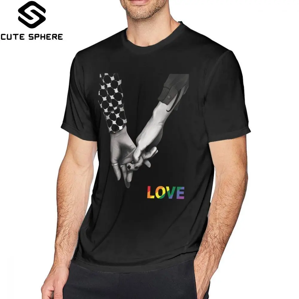Lgbt Футболка LOVE IS футболка с графикой мужские футболки из смешного хлопка