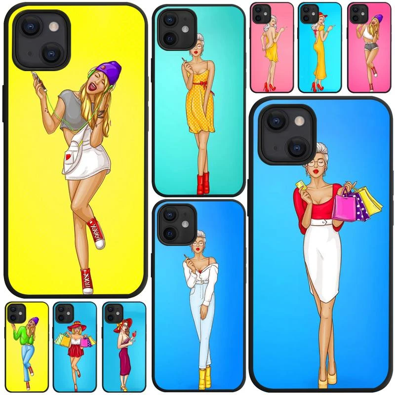 iphone 12 mini lifeproof case Shopping Glamour Girl Pop Art Hipster Music Phone Case For IPhone 13 12 11 Pro XS MAX XR 8 7 6 6S Plus X Fundas Cover apple iphone 12 mini  case