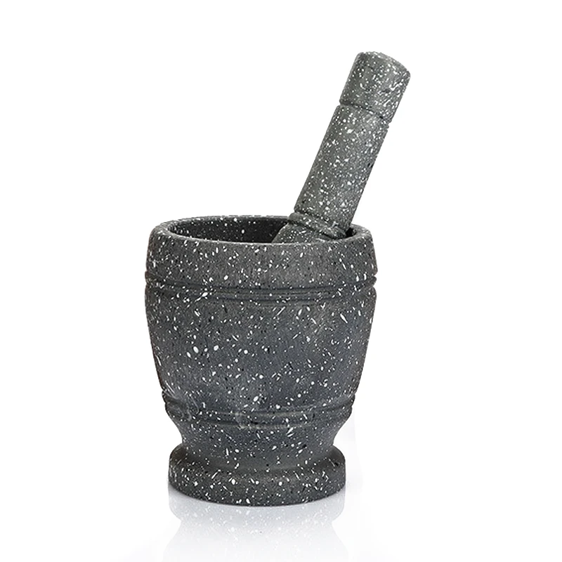 Granite Pestle and Mortar Set Herb Spice Pepper Garlic Grinder Solid Crusher