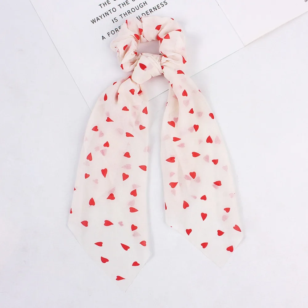 Scrunchies Hair Ties Fabric Hairband Print Bow Knot Women Hair Ring Head Hoop Girls Headband Elastique Cheveux#3O09