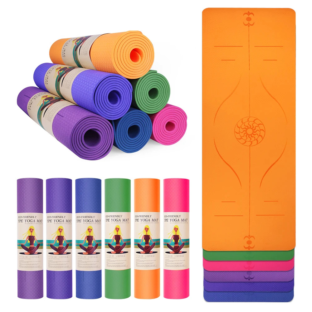 

Eco Friendly Non Slip Yoga Mat Body Alignment System SGS Certified TPE Material-Textured Non Slip Surface and Optimal Cushioning