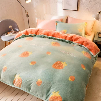 

Home Textiles Winter Soft Warm Flannel Quilt Cover 1pcs High Quality Coral Fleece Warm Quilt Cover Throw Mechanical Wash