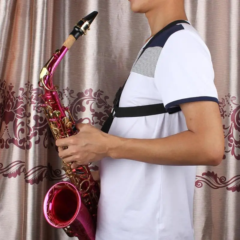 Горячая ремень для саксофона износостойкий музыкальный инструмент саксофон плечевой ремень Регулируемый ремень для саксофона из ткани Оксфорд