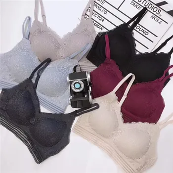 

Japan Premier Seemless Sexy Lace Relief Beauty Back Sports Underwear Women's Non-Steel Ring Push up Camisole Sleep Bra