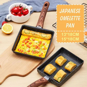 

Japanese Style Omelette Tamagoyaki Home Breakfast Aluminum Alloy Frying Pan Kitchen Non-stick Maifanite Stone Small Cooking Tool