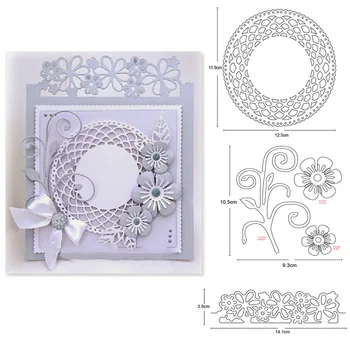 

Customize dies Lace Circle Flower Frame cutting dies Scrapbooking Card Making Metal Cutting Dies Stencil Dies Embossing Template
