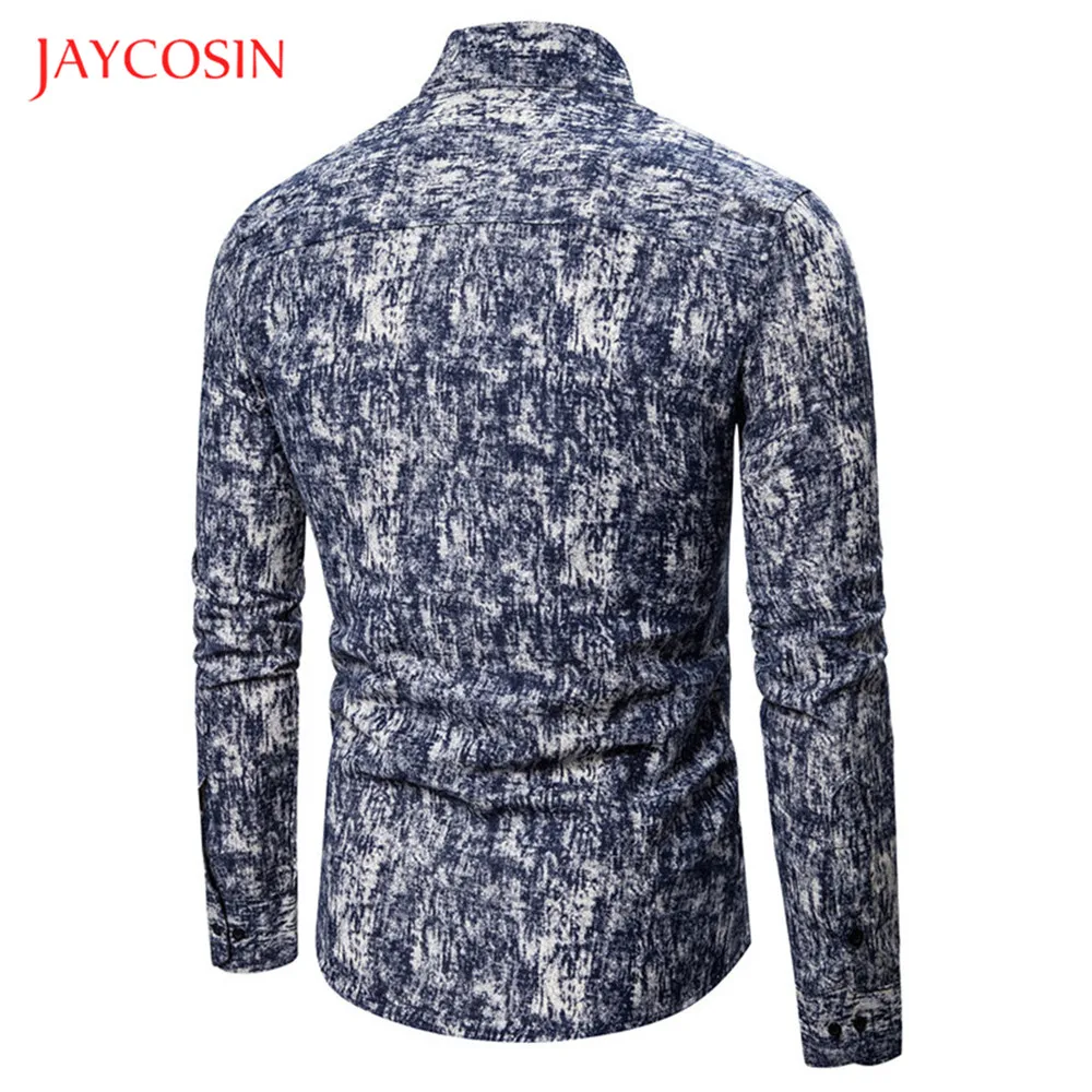 Joycosin, мужская рубашка, зимняя, повседневная, Мужская одежда, винтажная, стирается, с длинным рукавом, с отворотным воротником, мужские топы, рубашка с цветочным принтом