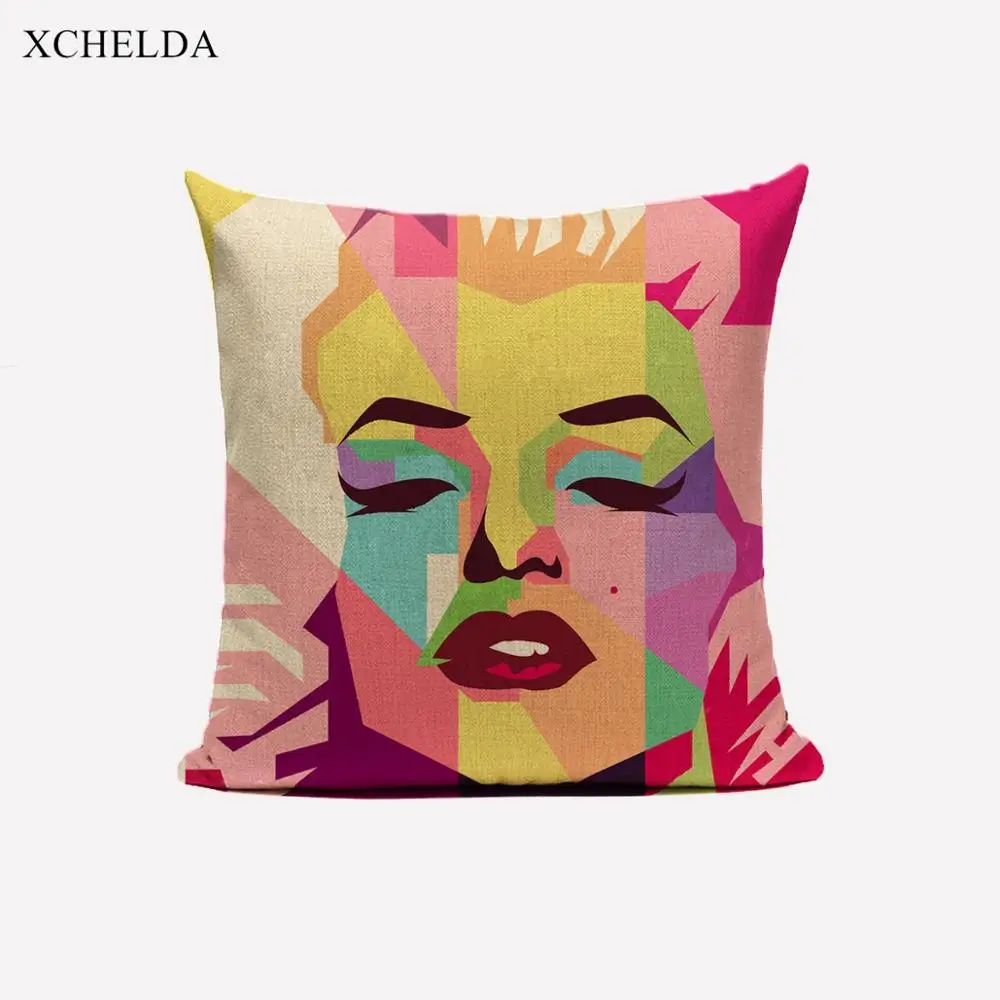 Cushion Cover Marilyn Monroes Print Linen Decorative PillowCases for Sofa Car Seat Home Decoration Pillow Case 45*45 funda cojin