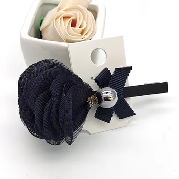 

Korean-style Fabric Handmade Headdress Silk Yarn Flower Barrettes Bow Press Clip Bang Headband Duckbill Clip Side Clip