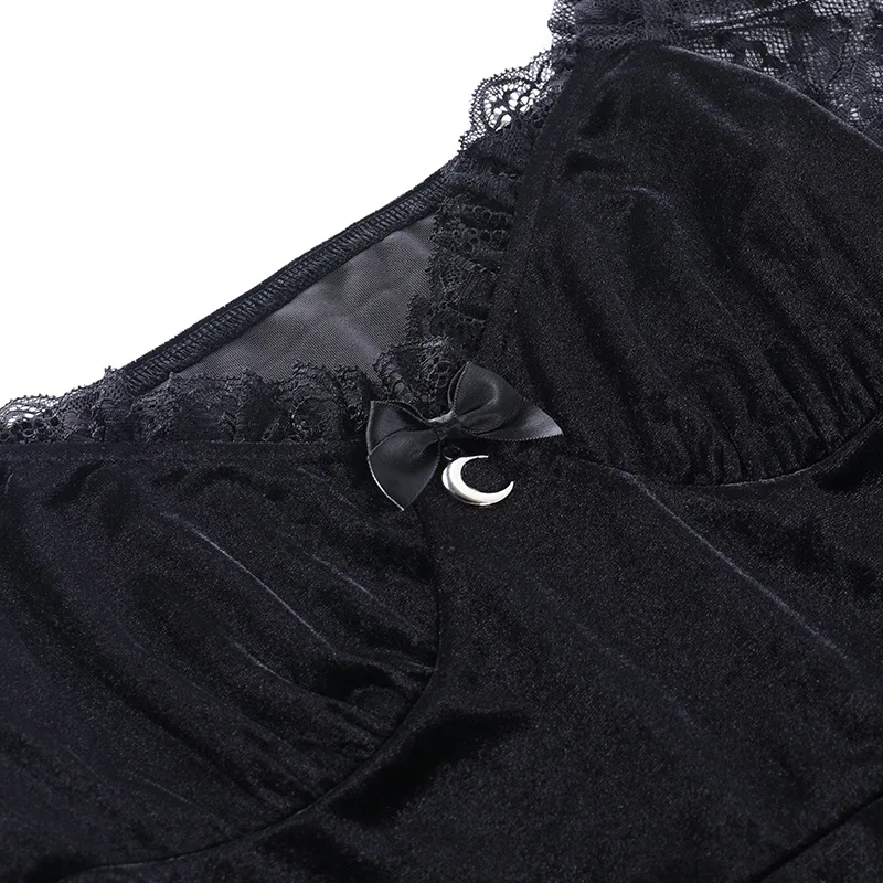 Halloween 2022 Gothic Dress Prom Lolita Y2K Mini Black Draped Bodycon Vintage Birthday for Women Plus Size 2XL