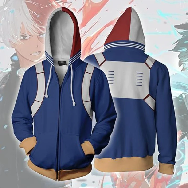 3D Printed My Hero Academia Hoodie Men Women Boko no Hero Academia Cosplay Costume Zipper Sweatshirt School Jackets - Цвет: 9