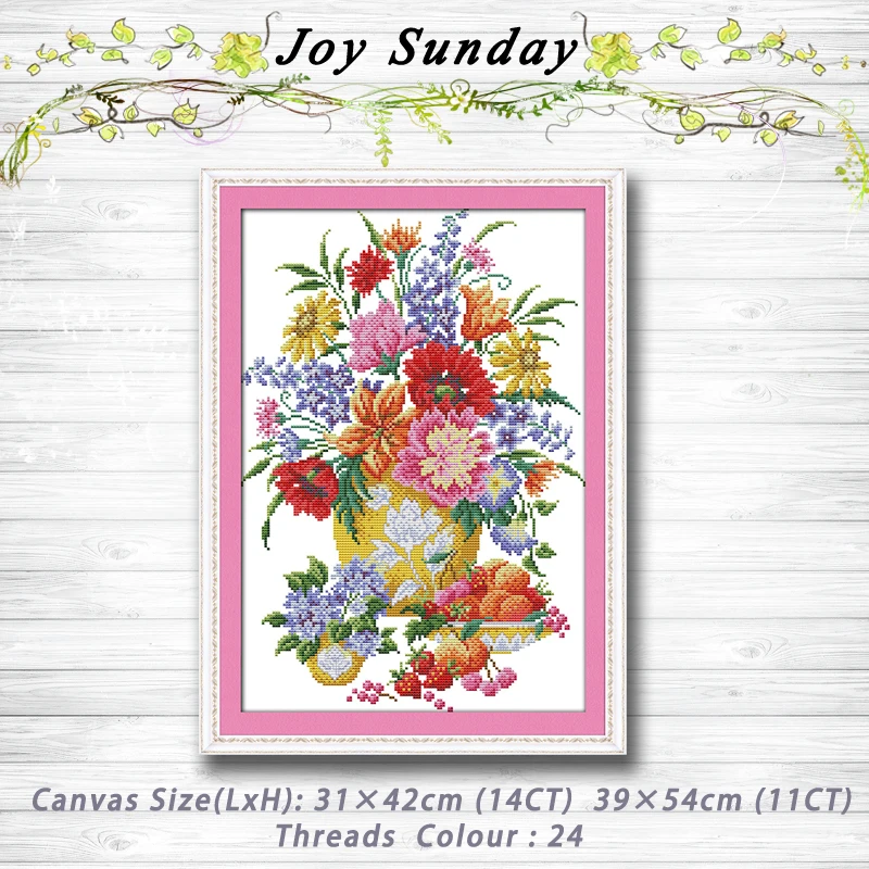 

The colorful flowers atterns 14CT 11CT Counted Cross Stitch Sets Wholesale Chinese Cross stitch Kits Embroidery Needlework