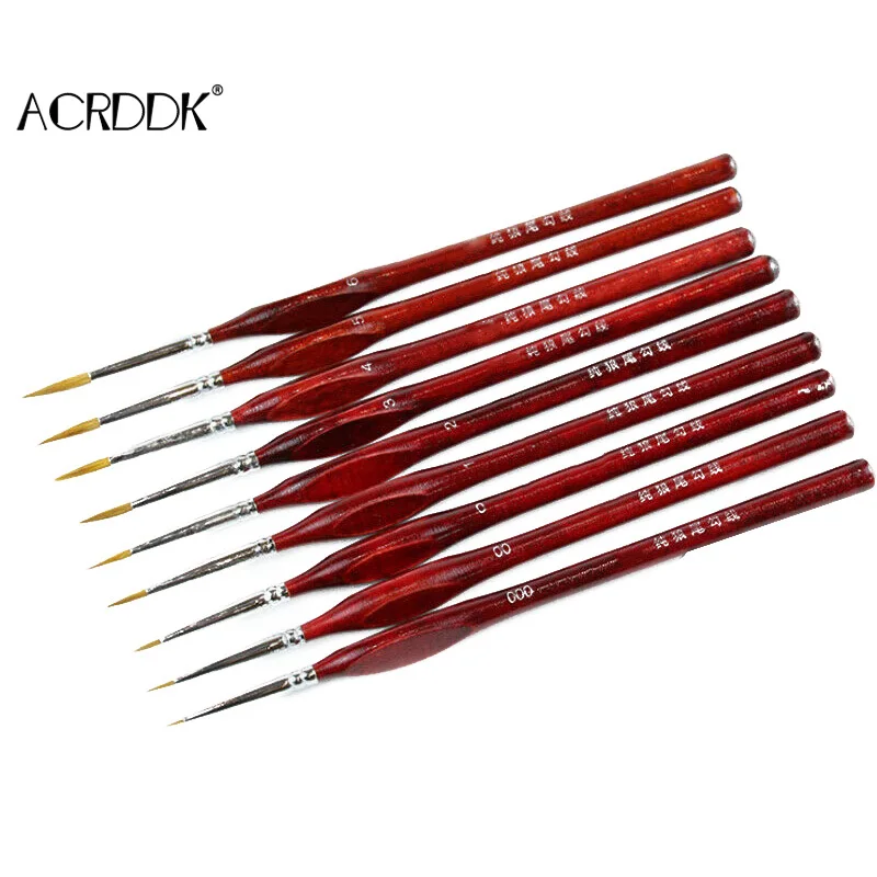 ARTEGRIA Lot De 8 Pinceaux Miniatures Avec Pointes Extra Fines Et