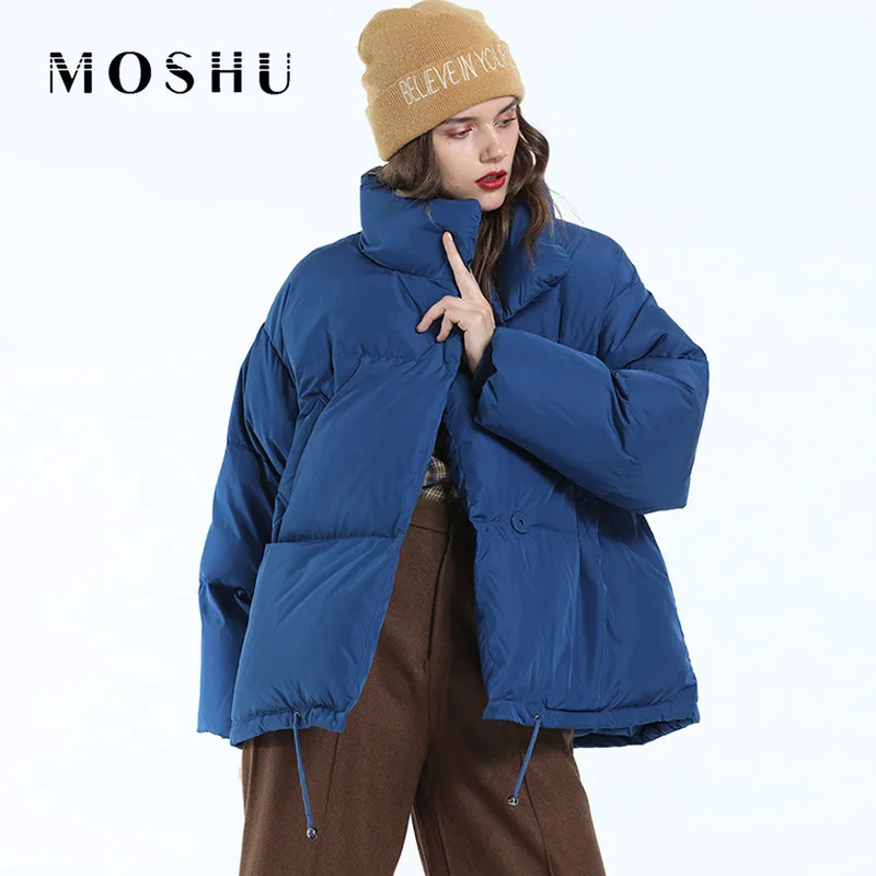 

Women Jacket Parkas 2019 Autumn Winter Fashion Warm Coat Female Loose Stand Collar Jacket Ladies Casual Parka Casaco Feminino