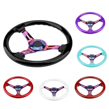 

Chrome 350mm 14Inch ABS Racing Steering Wheel 45mm Deep Dish Car Steering Wheel Universal