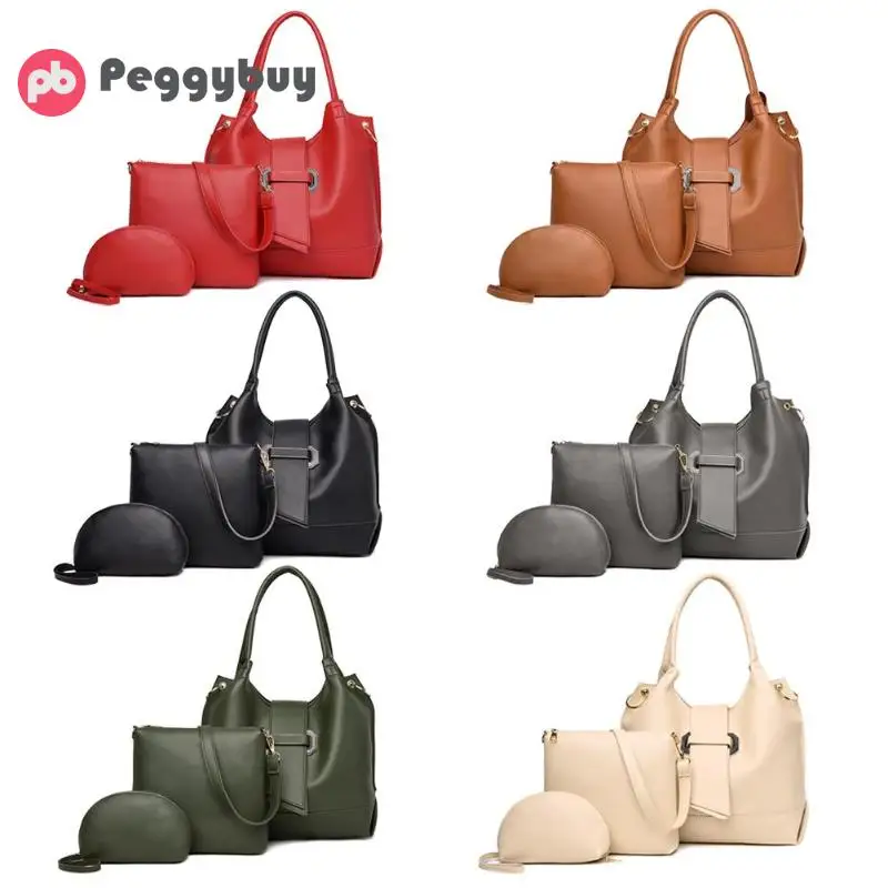 3 шт./компл. модные кожаные Для женщин плеча Crossbody сумка клатч сумочка большой Ёмкость сумка, сумка через плечо, держатель для карт