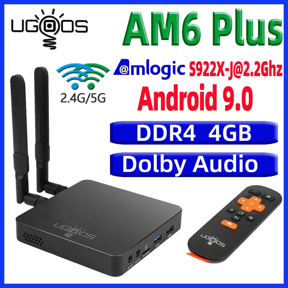 ТВ приставка UGOOS AM6 Plus Android 9,0 Smart TV BOX AM6 pro S922X DDR4 4 Гб RAM 32 Гб Dual WiFi 1000M BT5.0 4K медиаплеер AM6 2G 16G|ТВ-приставки и медиаплееры| | АлиЭкспресс