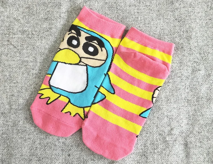 60 пар Аниме Crayon Shinchan COS носки женские классические милые комиксы Calcetines Happy Funny Calzini Cotone Calcetines Cortos