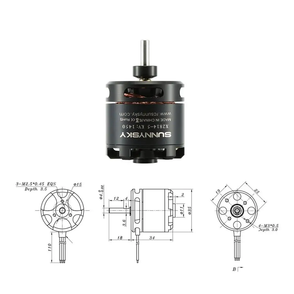 SunnySky X2814 X-II 1450KV бесщеточный двигатель высокой мощности RC Дрон Outrunner двигатель для RC моделей Дрон самолет с фиксированным крылом