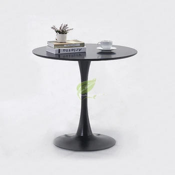 

New Modern minimalist dining table small round table sales office to negotiate reception reception desk round cafe table