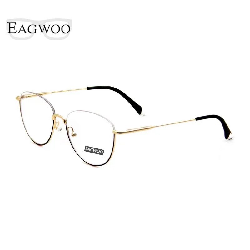 

Designed Women Eyeglasses Semi Optical Frame Fashion Cat Eye Spring Temple Spectacle Prescription Glasses Half Rim Small Face